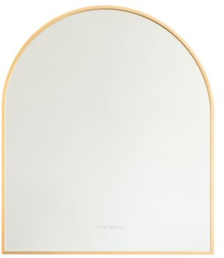 Flamingueo Espejo Pared - Marco Aluminio - Forma Arco - Espejo Recibidor - Decoracion Hogar - Dorado - 70 x 60 x 3 cm