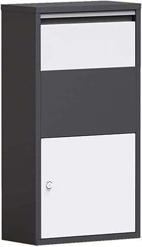 LXTIN Outdoor Courier Parcel Box Large Metal Mailbox with Lock Drop Box Floor Standing Black Mailbox Posts for Family Villa Home Decoration (Color : 2 Pack)