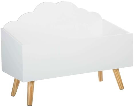 Well Home - Coffre pour enfant « Nuage » blanc parfait pour le rangement des jouets 58 x 28 x 45,5 cm