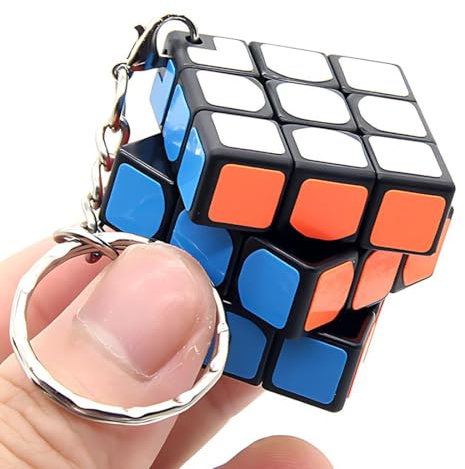 Porte-clés, 1 mini porte-clés Rubik's Cube, Puzzle Magique Jouets pour Enfants Adultes, Puzzle professionnel à combinaison de couleurs