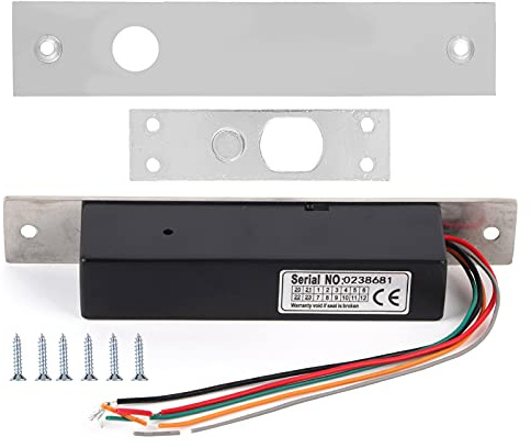 Abrepuertas Eléctrico 12V con Pestillo Magnético, Cierre de Perno para Puerta de Garaje, Control Acceso NFC - Resistente IP66, Antidesmontaje Inteligente, Uso en Puertas de