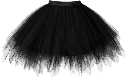 WERFORU Jupe Tutu Femme Adultes Grande Taille, Jupe en Tulle de Ballet Bouffante pour la Danse, Jupon en Tulle Superposé, Tutu Femme d'halloween, Costume année 80