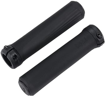 BBB Cycling SteadyActive Ergonomic Bicycle Grips - 132mm Comfort Handlebar Grips with Kraton & Gel Layers - Screw-On Lock Mechanism - Black/Grey - BHG-115