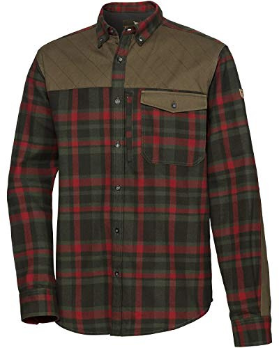 Parforce Spreewald - Camicia da caccia verde oliva/rosso a quadretti. XXL