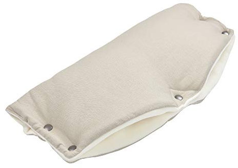 KraftKids Kinderwagenmuff in Leinen Natur Braun, Kinderwagen Handschuhe Breite 48 cm Tiefe 23 cm, Buggy Handwärmer mit Liebe handgefertigt in der EU