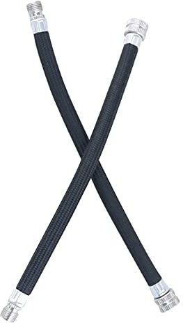 2PCS Extensor de Válvula Extensión de Vástago Manguera de Inflado de Neumáticos Manguera de Aire Inflador Goma Adaptador de extensión de válvula de neumático Vástago Adaptador Extensión Negro (16cm)
