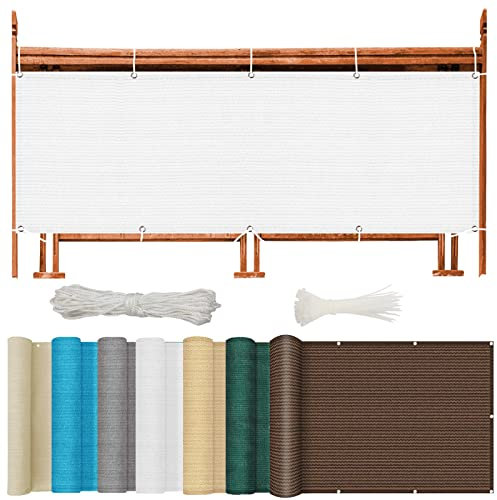 NINGBAI Brise-Vue pour Balcon 50 x 200 cm Écran Brise-Vue, Pare-Vue De Jardin, Clôture De Jardin Maille Tissu HDPE 220g/m², Résistant aux UV, pour Jardin et Lieu de fête, Blanc