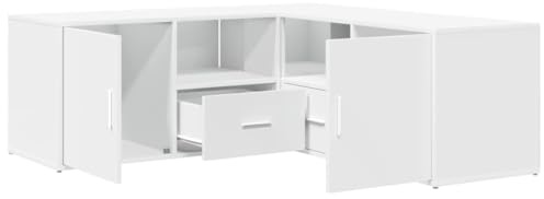 vidaXL Armoire d'angle Blanc 200x40x45 cm Bois d’ingénierie