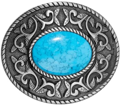 SUPERFINDINGS Stone Belt Buckles Vintage Alloy Belt Buckle Turquoise Western Cowboy Belt Buckles Indian Style Belt Buckle Antique Silver Flower Retro Engraved Buckles for Women Men
