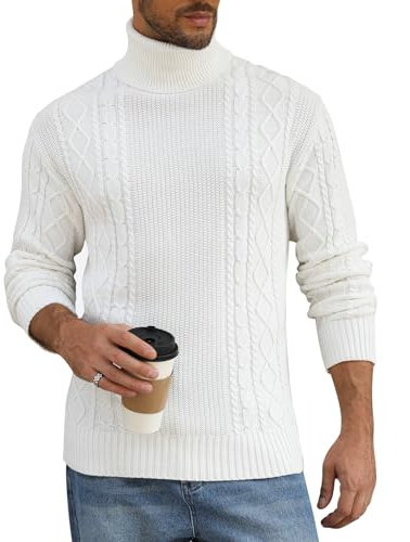 Zetieny Maglione Dolcevita Uomo Invernale Maglioncino a Collo Alto Manica Lunga Maglioni Slim Fit a Costine Maglia Sweater Tinta Unita Pullover