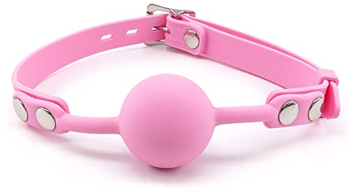 Women Pink Silicone Sex Gag for SM Games, BDSM Restraints Open Mouth Silicone Bondage Ball Gag for Sex Play, Women Silicone Sex Toys SM Bite Gags Muzzles for Bondage Restraints (Pink)