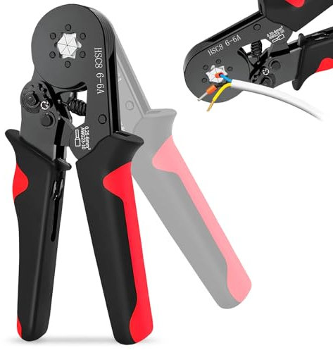 Herbst Crimpadora Terminales Electricos, Crimpadora 0,25-6 mm² Trinquete Hexagonal para Terminales Aislados no Aislados