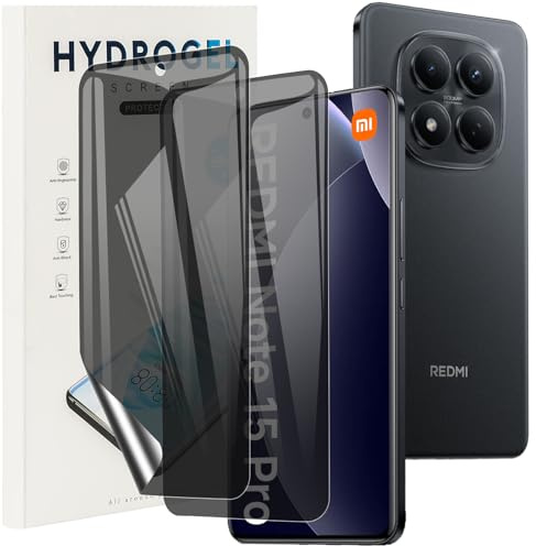 KUSINHOKA 2 Pezzi Privacy Pellicola Protettiva per Xiaomi Redmi Note 15 PRO 4G, [Anti Spy] Hydrogel Flessibile Protezione Schermo [Non Vetro], Anti-Graffio Sensibile Film Protettiva