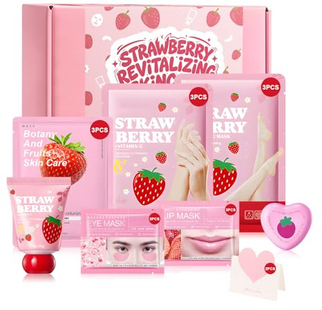 Strawberry Skincare Kit, Set Skincare Viso Completo, 17PCS