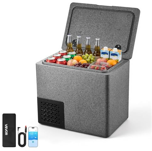 VEVOR Frigorifero Portatile da Auto, Frigorifero per Auto Capienza 20 L in EPP, Congelatore Elettrico da Auto Controllo APP -10°C a 10°C, per Camion Furgoni Camper SUV Barche Viaggio Campeggio