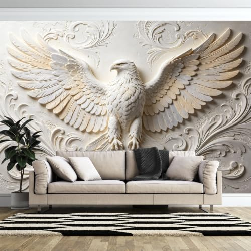 Murales De Pared Con Águila Poderosa, Papel Tapiz Fotográfico En Relieve 3D De 600 × 420 cm, Póster De Estilo Barroco Para Decoración Del Hogar, Fondo De Fotografía, Arte De Pared Para Sala De