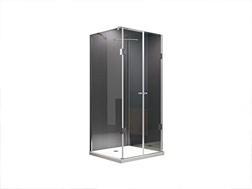 BuyLando.Shop [Typ-Emma] U Form Duschkabine - Dusche - ESG - Pendeltüren - Variationen (80x80x180cm + Duschwanne + Ablauf)