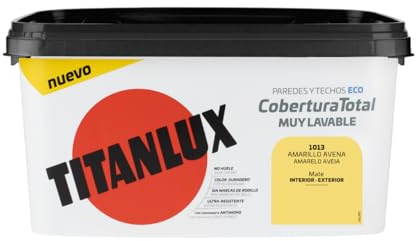 Titanlux - Pintura Plástica Cobertura Total Cubeta 4L (1013 Amarillo Avena)