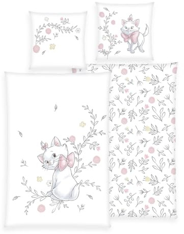 Disney Aristocats Bettwäsche - 135x200 + 80x80 cm mit Wendemotiv - 100% Baumwolle Renforcé