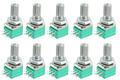 uxcell RK097G 50K Ohm Variable Resistors Dual Turn Rotary Carbon Film Taper Potentiometer 10pcs