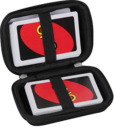 Hermitshell Custodia rigida da viaggio per Mattel UNO Classic Card Game - Carte non incluse (nero)