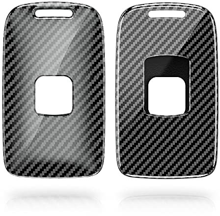 kwmobile Autoschlüssel Hülle kompatibel mit Renault 4-Tasten Smartkey Autoschlüssel (nur Keyless Go) - Hardcover Schutzhülle Schlüsselhülle Cover Carbon Schwarz