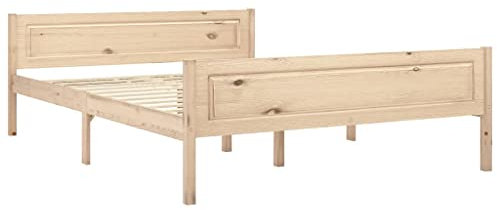 vidaXL Kiefernholz Massivholzbett Bettgestell Holzbett Futonbett Bett Doppelbett Bettrahmen mit Lattenrost Schlafzimmerbett 120x200cm