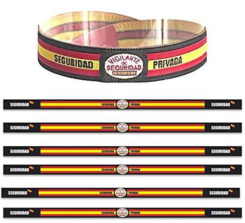 ADCSHOP - Confezione da 6 braccialetti di sicurezza privata. Tessuto e filo lavorato a maglia. Dimensioni: 30 x 1,4 cm. annodabili e regolabili. Unisex – resistenti e lavabili, 30 x 1,4 cms, Tessuto e