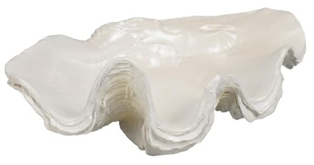 LC LCdecohome Decorative Bowl Entryway Table Decor - Resin Clam Shells Bowls Seashell Beach Console Table Home Decor Accents for Ocean Themed Living Room Coffee Table Decor 9 * 6 * 3.5 Inch