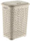 Best House | Plastic Laundry Basket With Lid | 60 Liters | Nordic Grey | 1 Pc | Large | Rattan Style | Clothes Storage Washing Bin Basket Hamper for Bathroom Bedroom (Pack of 1)