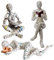 PIGPIGFLY 3Pcs Statua Della Figura di Lettura,Statue Decorative, Figure Decorative, Statuette Decorative Casa, Soggiorno Decorativo Moderno da Appoggiare, Scultura Astratta in Poliresina, Idea Regalo