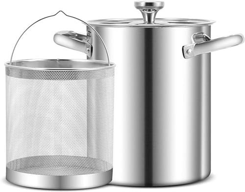 ELUKHT Asparagus Pot 304 Stainless Steel Vegetable Pasta Steamer Cooker with Basket and Lid, Oil Deep Fry Pan for Home Kitchen Restaurant Cooking Tool