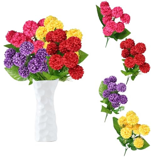 astylishome Decorative Artificial Flowers Fake Hydrangea Bouquets Decor Faux Ball Flower Plants for Indoor Outdoor Garden Floral Arrangement Home Decoration Colors 2010