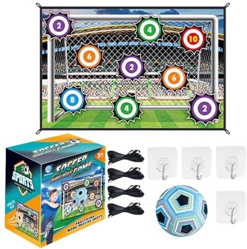 Set Da Gioco Con Pallone Da Calcio Per Bambini – Set Di Attrezzature Per Allenamento Da Portatile | Gioco Di Lancio Della Porta Da Con Bersaglio In Flanella, Pallina E A Terra,