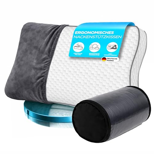 Sleep Good - Seitenschläferkissen mit Memory Foam Füllung - Ergonomisches Kopfkissen - Premium Nackenstützkissen - Orthopädisches Kissen - Bequemes Schlafkissen & Nackenkissen
