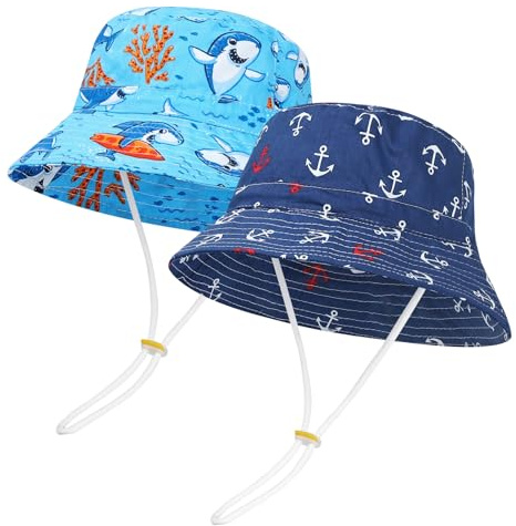 MASOCIO Sombrero de Sol para Bebé Niños Verano Gorro de ala Ancha Protección Solar Ajustable para Exteriores Playa