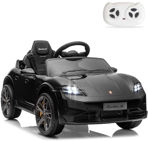 CoolGrows Kids Electric Ride on Car with Parent Remote Control, 12V Battery Powered Car for Kids Age 3-6, Electric Ride on Car with Remote Control for Children – Black