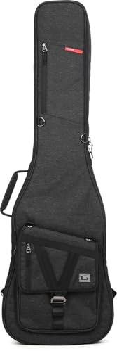 Gator Cases Transit Series Lightweight Acoustic Guitar Gig Bag with Back Pack Straps, Weather Resistant Exterior, and Rubberized Bottom, Charcoal Black Exterior (GT-ACOUSTIC-BLK)