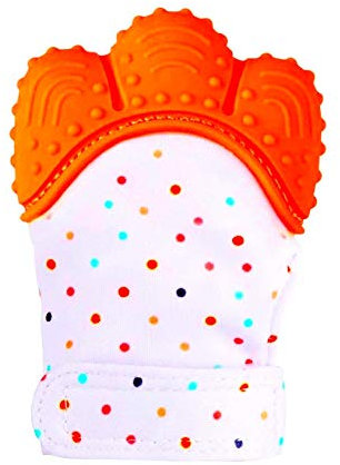 Funky Planet Beißhandschuh für Babys ab 0 Jahren - Beißhandschuh Baby Teething Toy - Raschelnder & Beruhigender Zahnhandschuh für Zahnungshilfe aus Lebensmittelechtem Silikon