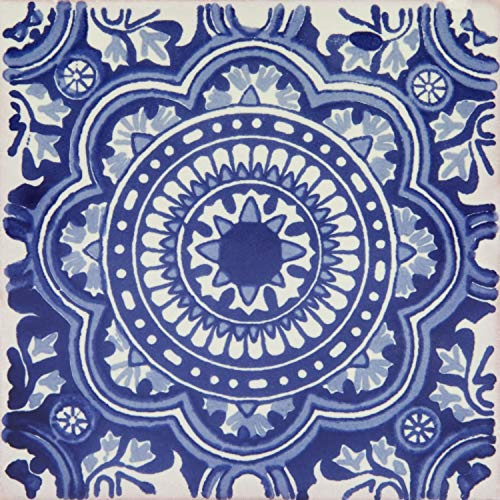 Cerames Piastrelle Mosaico Messicane Roseton – 30 ceramiche mattonelle messicane decorative per bagno, doccia, scale, parete posteriore della cucina | Tessere mosaico ceramica 10,5x10,5 cm
