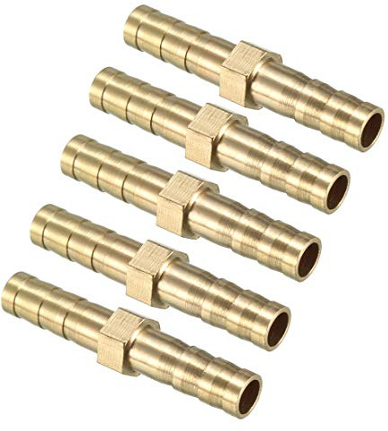 uxcell 6mm Brass Barb Hose Fitting Straight Connector Coupler 5pcs