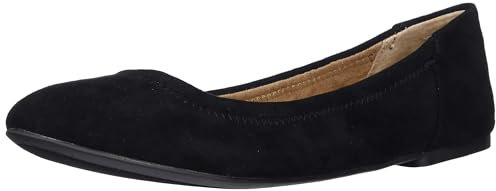 Amazon Essentials Women's Belice Slip On Ballet Flat, Black Microsuede, 10 UK
