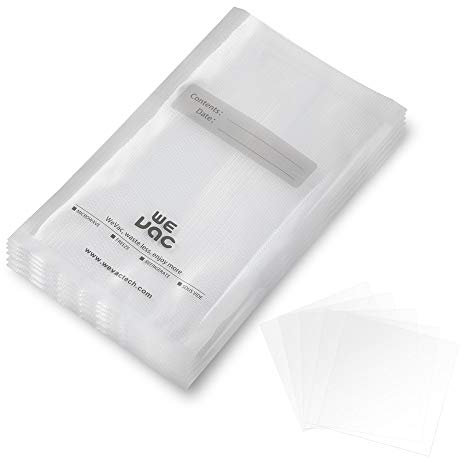Wevac sachet sous vide alimentaire, 15x25cm 100 Sacs, Gaufrés mise sous vide alimentaire sans BPA, film sous vide alimentaire la préparation de repas et la cuisson machine sous vide