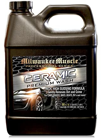 Milwaukee Muscle Car Shampoo - 50 Fl Oz - Professional Ceramic Car Wash Soap for Auto, Cars, Motorcycles, RV's and Boats - pH Neutral Formula - Rejuvenates Paint and Ceramic Coating for Cars