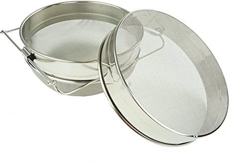 APIFORMES Doppelsieb Classic Ø 32 cm Honigsieb Edelstahl Honigernte Honig Sieben Imkereibedarf Imkerei