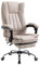 Vinsetto Bürostuhl Drehstuhl mit Liegefunktion Fußstütze Bürosessel Sitzhöhenverstellung Stuhl Schreibtischstuhl Mikrofaser Kunststoff Metall Nylon Beige+Schwarz+Silber 63 x 71 x 110-118 cm