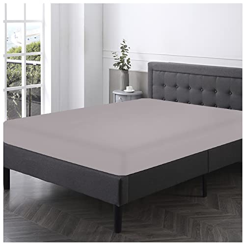 GC GAVENO CAVAILIA Luxury Deluxe Fitted & Flat Sheet, Easy Care Soft & Cosy Polycotton Bed Sheets & Pillowcase, Grey, Double