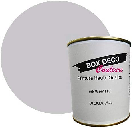 BOX DECO COULEURS Vernice mobile legno per interni a base di acrilico effetto velluto-raso Aqua Legno – 750 ml / 9 m², grigio ciottolo