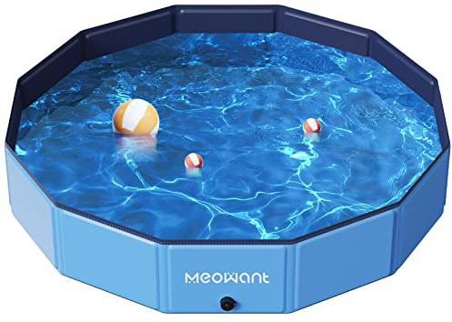 Meowant Piscine pour Chiens, Piscines Pliables pour Chiens de Grande Taille, Piscine de Bain pour Animaux de Compagnie, Baignoire Portable Antidérapante pour Chien Intérieure et Extérieure(160 * 30)