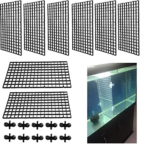 ZDNT 8 Stück Aquarium Trennwand,Aquarium Isolation,Fisch Tank Teiler für Aquarium Unten Box mit 10 Aquarium Divider Saugnap (schwarz)